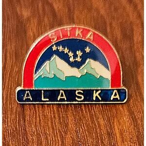 Sitka Alaska Mountains Stars Vintage Lapel Pin